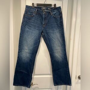 Fat Face Denim Size 18/20 Medium Wash Straight Leg Button Fly Cotton Denim Jeans